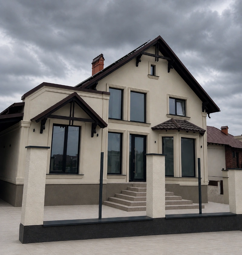 Ialoveni - fațada unui conac din faianță flexibilă